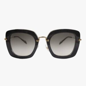 MIU MIU SMU07O KAY-0A7 Retro Sunglasses Black/ Gold
